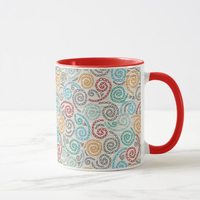 Embroidery fancy rumpled paper mug (Right)