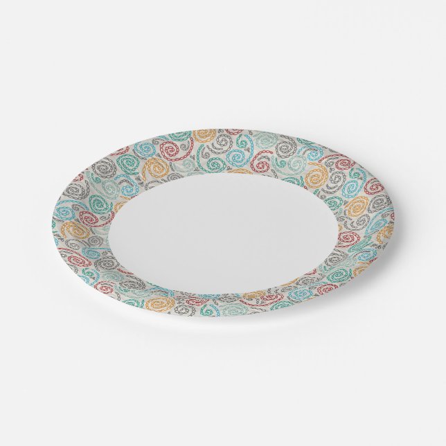 Embroidery fancy rumpled paper plate (Angled)