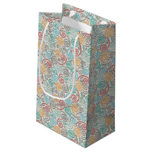 Embroidery fancy rumpled paper small gift bag