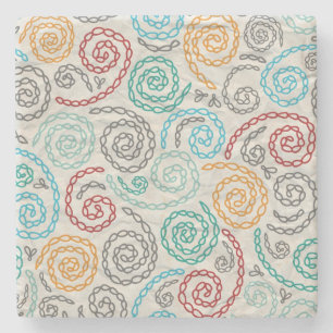 Embroidery fancy rumpled paper stone coaster