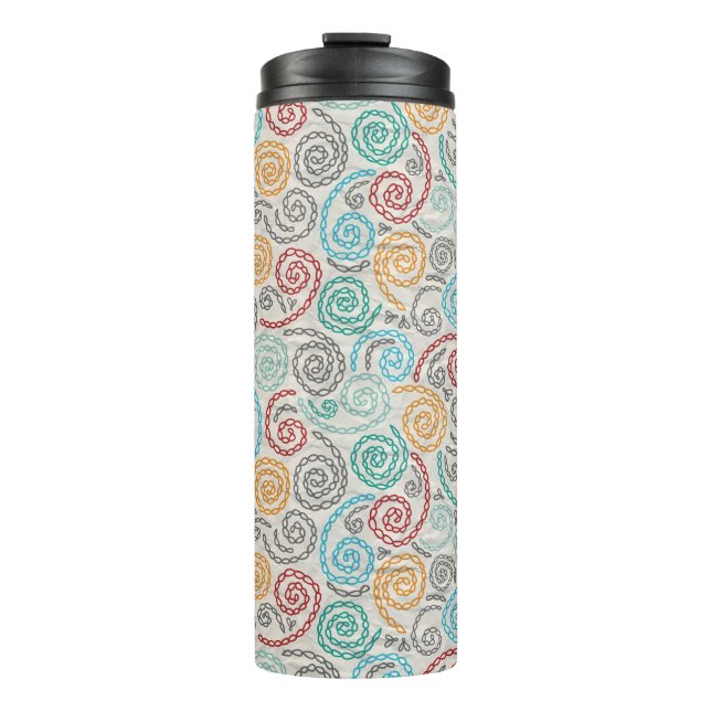 Embroidery fancy rumpled paper thermal tumbler (Front)