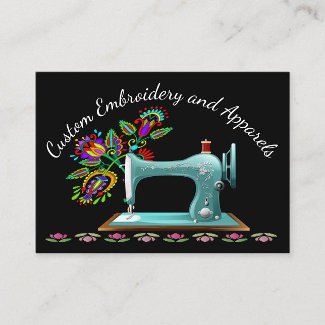 Embroidery - Fashion - Seamstress Business Card (Front)