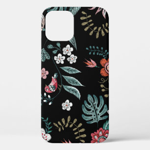 Embroidery Floral Neckline, Vintage Bouquet. iPhone 12 Case