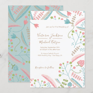 Embroidery Floral Wedding invitations