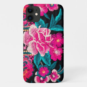 Embroidery flower tapestry iPhone 11 case