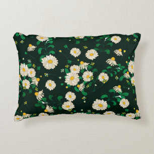 Embroidery flowers and leaves seamless pattern. Im Decorative Cushion