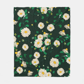Embroidery flowers and leaves seamless pattern. Im Fleece Blanket