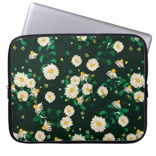 Embroidery flowers and leaves seamless pattern. Im Laptop Sleeve