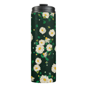 Embroidery flowers and leaves seamless pattern. Im Thermal Tumbler
