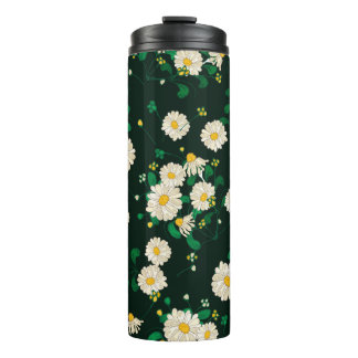 Embroidery flowers and leaves seamless pattern. Im Thermal Tumbler
