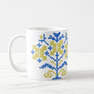 embroidery folk cross in Ukrainian colours Coffee Mug