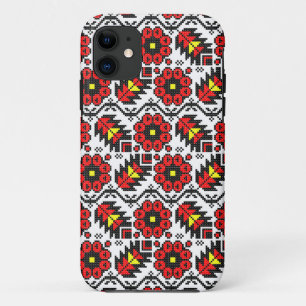 Embroidery Folklore Art cross-stitch floral flower iPhone 11 Case