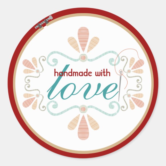 embroidery hoop decorative stitching sewing label (Front)