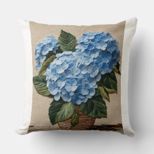 Embroidery Hydrangea pillow design