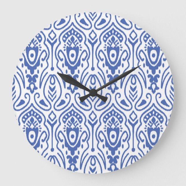 Embroidery ikat: ethnic seamless pattern. large clock (Front)