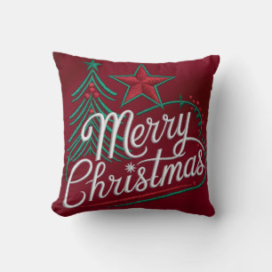 Embroidery Merry Christmas Design Cushion