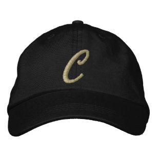 Embroidery Monogram Letter C Initial Embroidered Hat