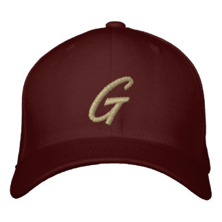 Embroidery Monogram Letter G Initial Embroidered Hat