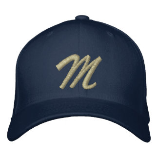 Embroidery Monogram Letter M Initial Embroidered Hat