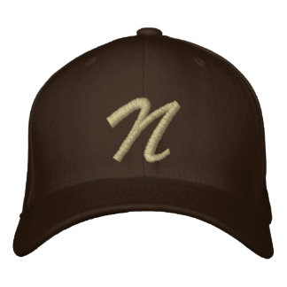 Embroidery Monogram Letter N Initial Embroidered Hat