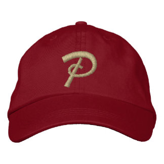 Embroidery Monogram Letter P Initial Embroidered Hat