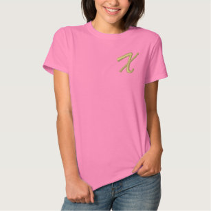 Embroidery Monogram Letter X Initial Embroidered Shirt