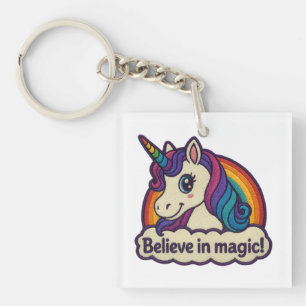 Embroidery Mythic Unicorn Magical Horned Animal Key Ring