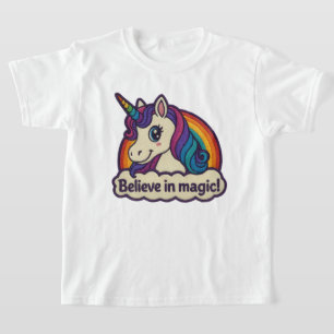 Embroidery Mythic Unicorn Magical Horned Animal T-Shirt