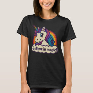 Embroidery Mythic Unicorn Magical Horned Animal T-Shirt