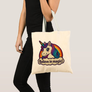 Embroidery Mythic Unicorn Magical Horned Animal Tote Bag