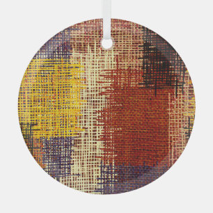 Embroidery ornament, colored lines, bohemian style glass tree decoration