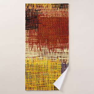 Embroidery ornament, coloured lines, bohemian styl bath towel