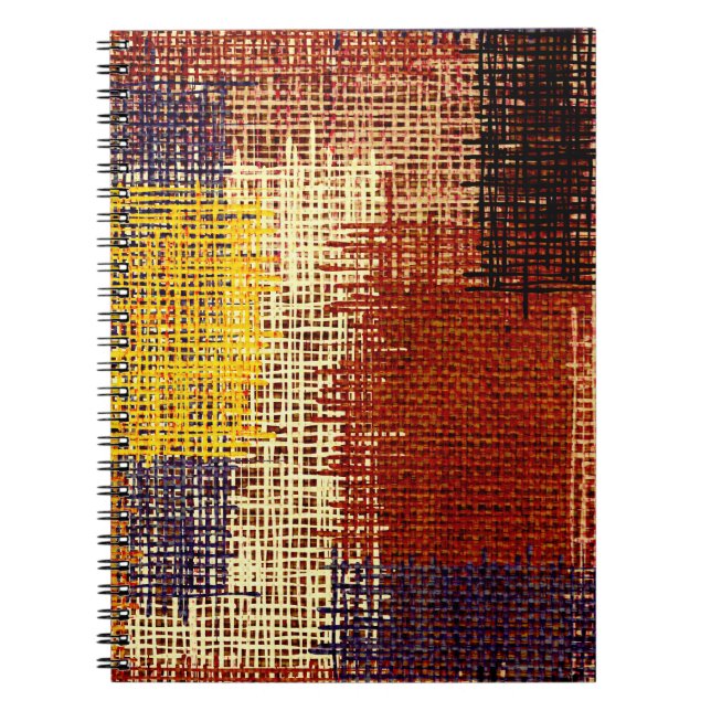 Embroidery ornament, coloured lines, bohemian styl notebook (Front)