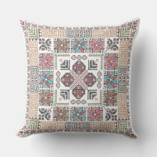 Embroidery Pattern Pillow Palestinian Tatreez Art