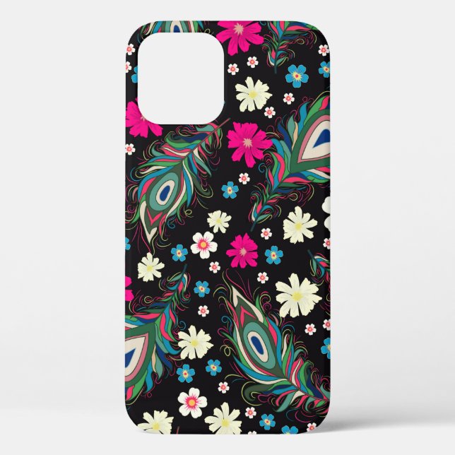 Embroidery peacock feathers seamless pattern. Clas Case-Mate iPhone Case (Back)