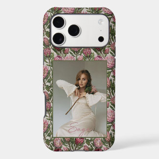 Embroidery Pink Protea Floral Custom Photo