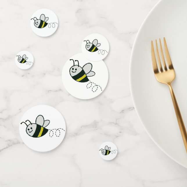 Embroidery Print Cute Bee Baby Shower Confetti (Group)