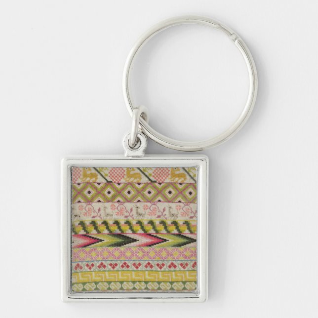 Embroidery sampler key ring (Front)
