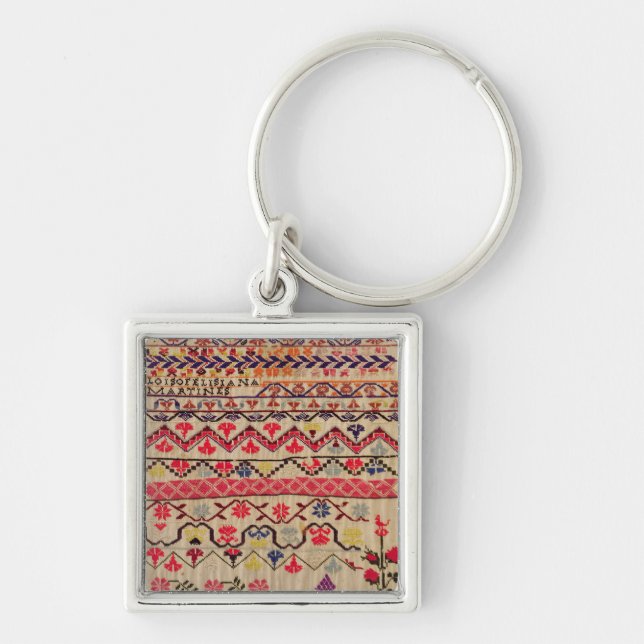Embroidery sampler key ring (Front)
