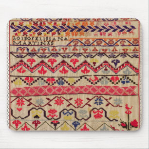Embroidery sampler mouse mat