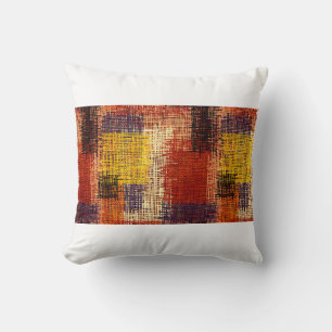 Embroidery - seamless ornament. Coloured lines on  Cushion