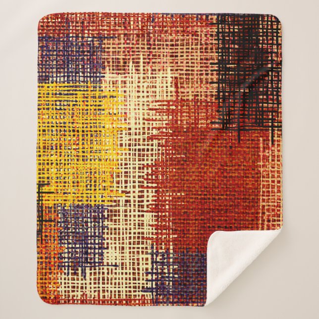 Embroidery - seamless ornament. Coloured lines on  Sherpa Blanket (Front)