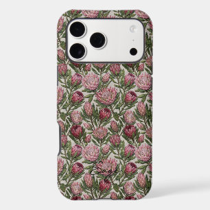 Embroidery Style Pink King Protea Floral Name
