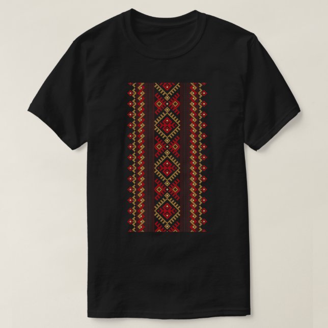 Embroidery Ukraine Vyshyvanka Print Ethnic Pattern T-Shirt (Design Front)