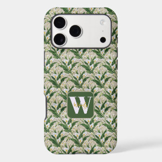 Embroidery White Calla Lily Floral Monogram