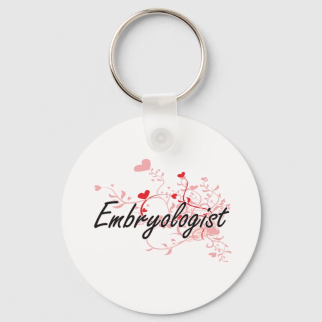 Embryologist Artistic Job Design with Hearts Key Ring (Front)