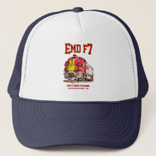 EMD F7 Santa Fe Warbonnet Diesel Locomotive. Trucker Hat