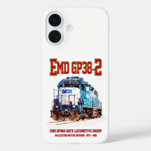 EMD GP38-2 Diesel Locomotive GATX blue and white iPhone 16 Case