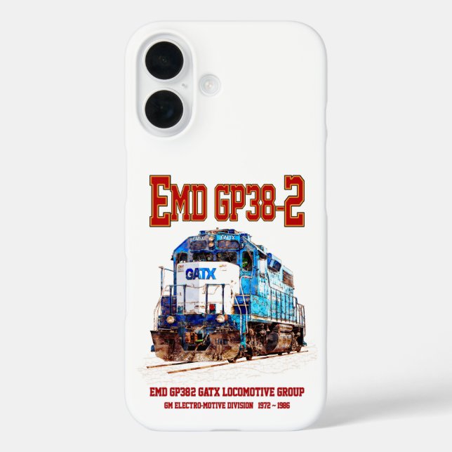 EMD GP38-2 Diesel Locomotive GATX blue and white Case-Mate iPhone Case (Back)