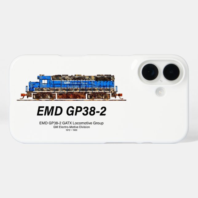 EMD GP38-2 Diesel Locomotive GATX blue and white Case-Mate iPhone Case (Back (Horizontal))